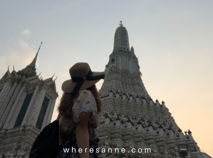 Where's Anne Thailand Travel looking at Wat Arun temple in Bangkok